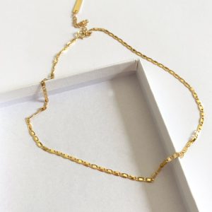ZOÉ CHOKER – Flache Gliederkette in Goldton