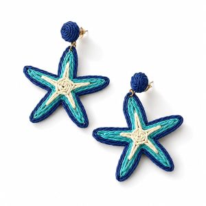 CAPRI SEA STAR DROPS – Raffia-Ohrhänger im Seestern-Design