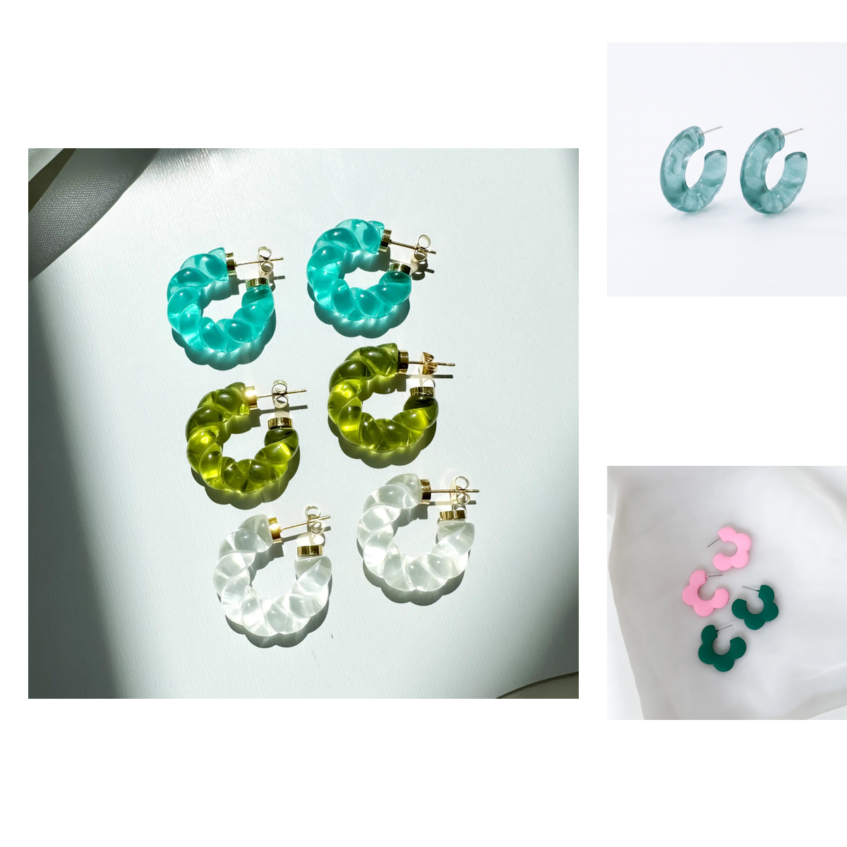 OHRRING-TRIO – Acetat in drei Formen